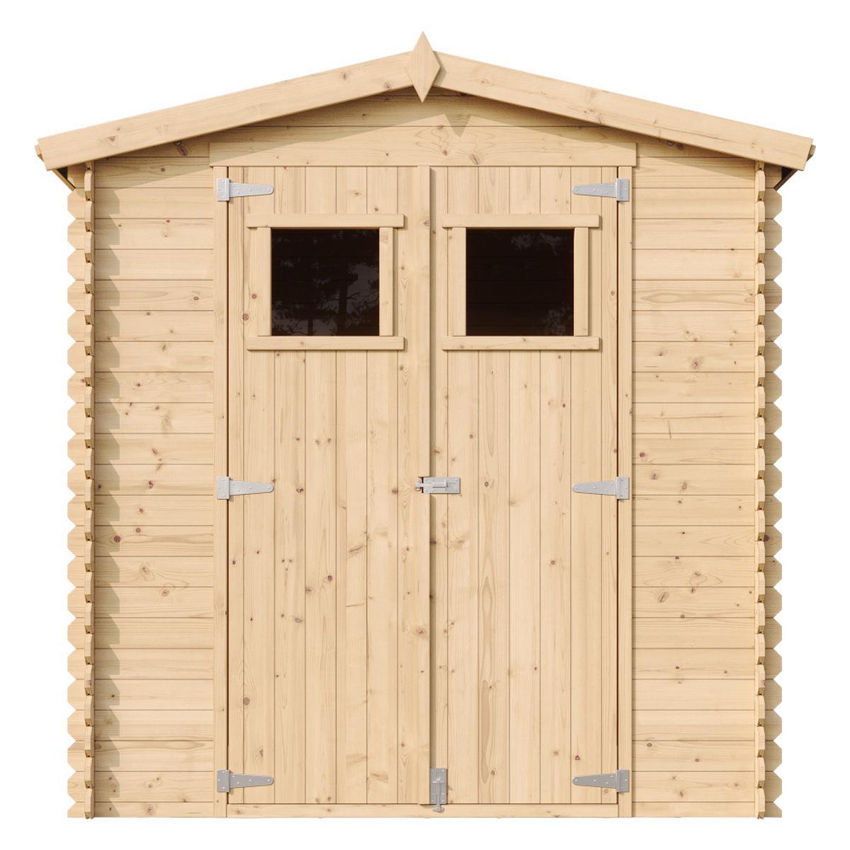 HOLZHAUS GARTENHAUS - B216xL206xH216 cm/ 3.53 m2 - M343 - Beige, Holz (200/218/206cm) - Timbela