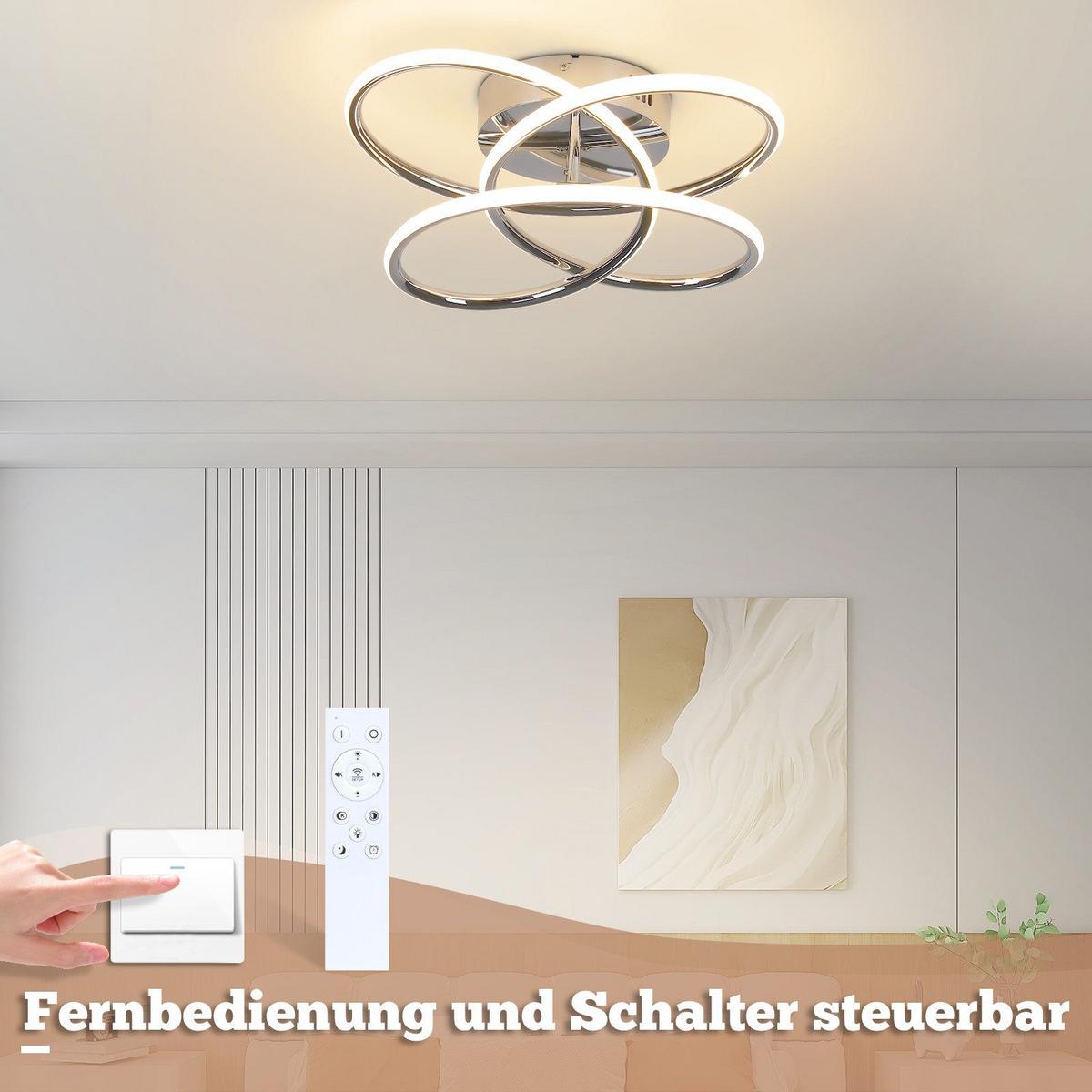 LED-DECKENLEUCHTE Lumpkin 33/36/14cm - Chromfarben, Metall (36/33/14cm) - Nettlife
