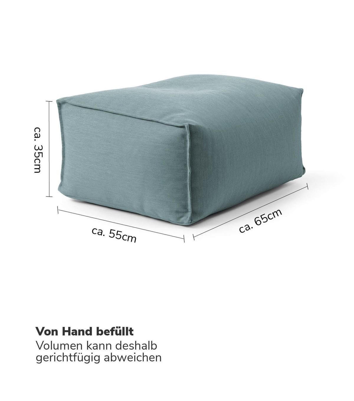 OUTDOOR POUF mit Hülle Der Ruhestifter - Blau, Textil (60/35/50cm) - Mokebo
