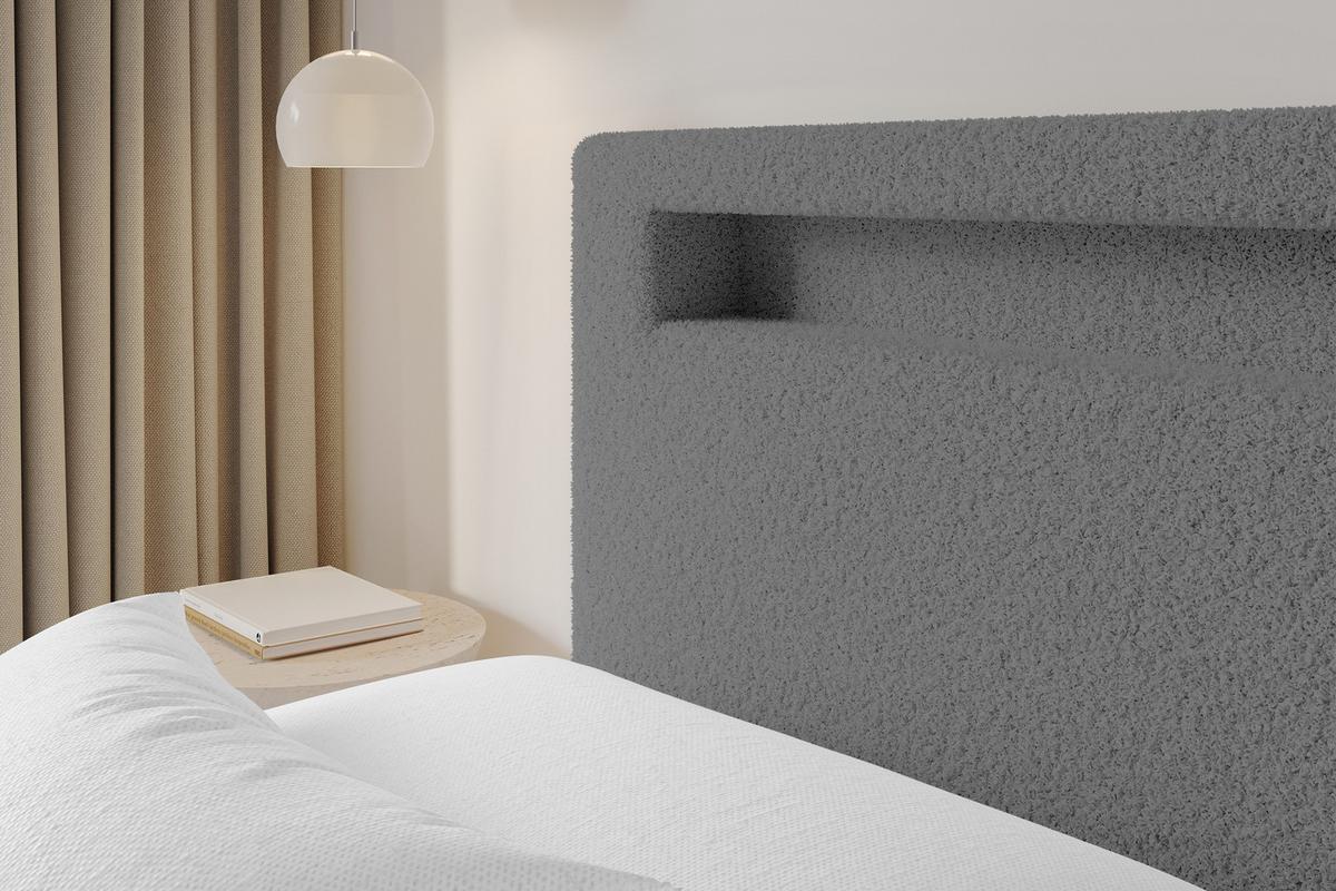 POLSTERBETT mit Bettkasten und Lattenrost, Bett mit Matratze H3/H4 - GOLA 140x200 Grau - Schieferfarben, Holzwerkstoff/Textil (140/200cm) - ALTDECOR