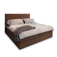 BOXBETT PISA 160x200 cm mit Matratze und Topper - Braun - Braun, Holz (160/200cm) - MASSENO