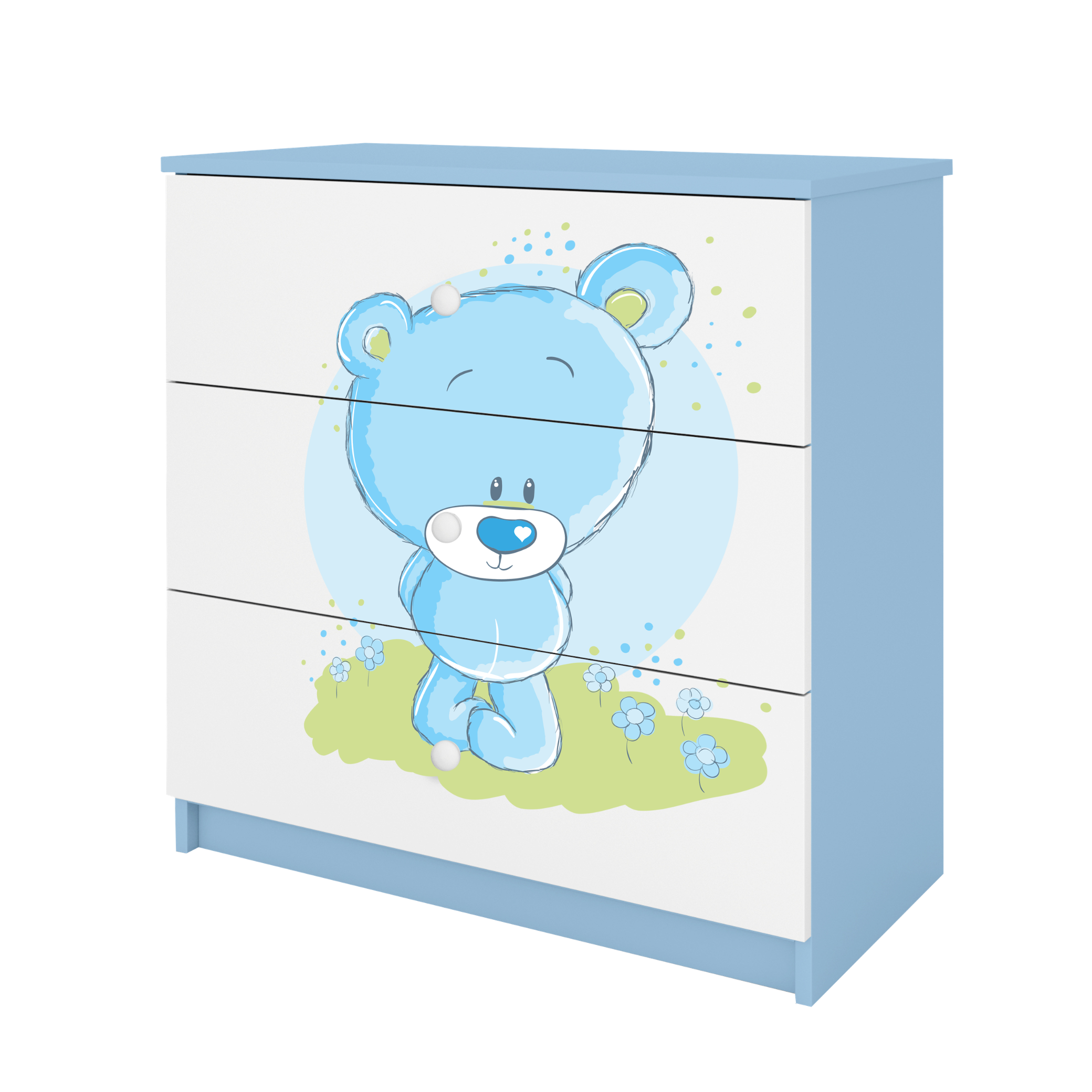 KOMMODE Babydreams Blaubär 81/81/41 - Blau, Holzwerkstoff (81/81/41cm) - RAUMHIRSCH FURNITURE