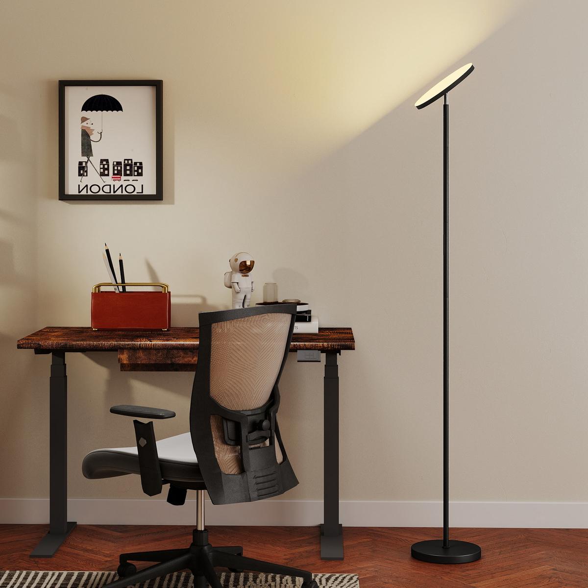 STEHLAMPE Stahl Kunststoff Schwarz - Schwarz, Metall (25/25/177cm) - HOMCOM
