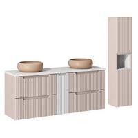 BADMÖBEL 140.4cm Riva 2er-Set Kaschmir - Kaschmir, Holzwerkstoff (140.4/59/40cm) - Petits-meubles