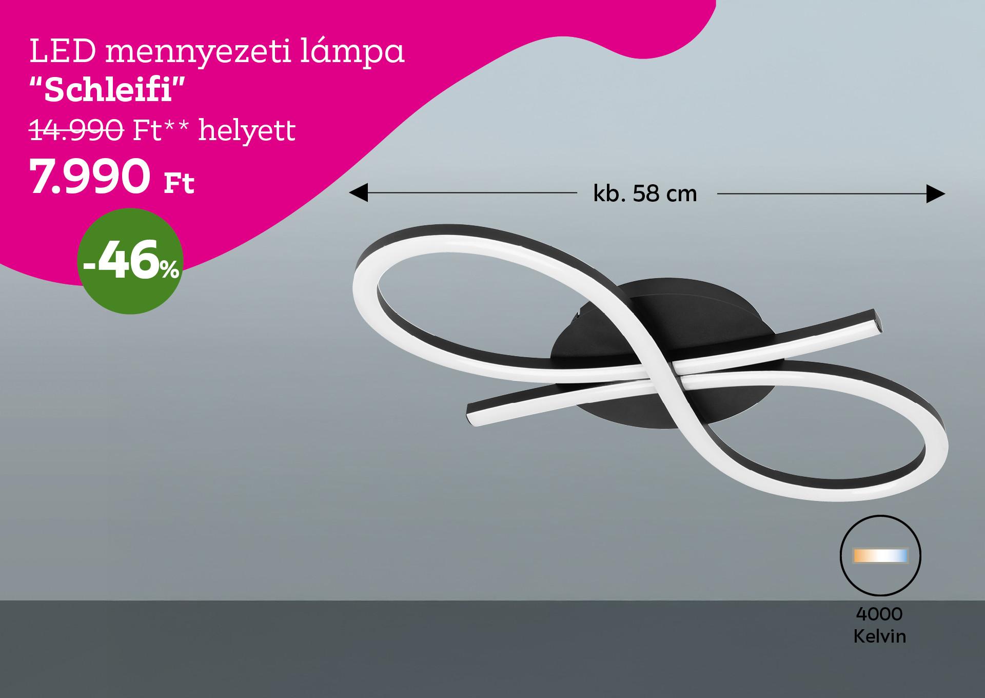 LED mennyezeti lámpa SCHLEIFI 14990 Forint helyett 7990 Forint, kedvezmény mértéke 46%