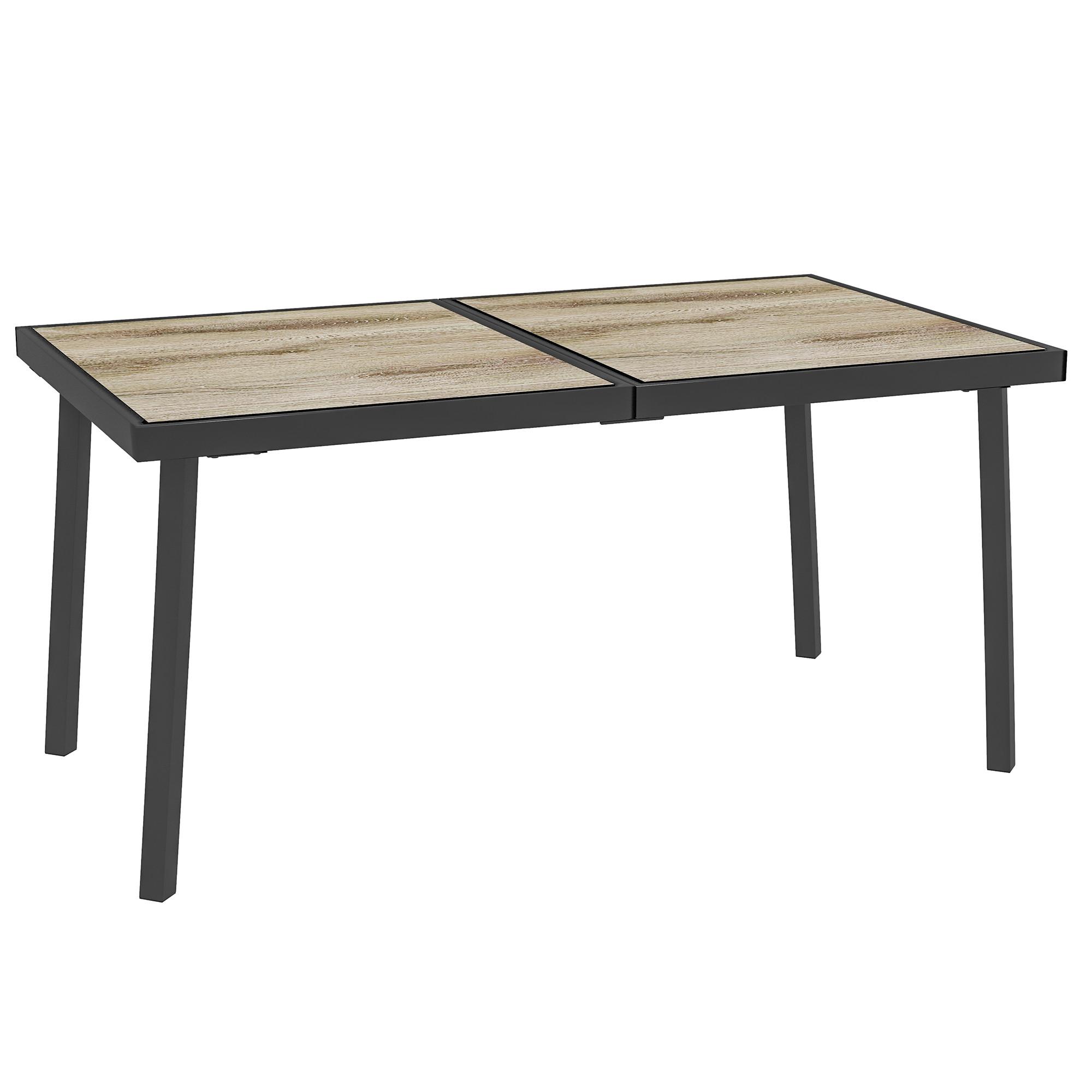GARTENTISCH, Bistrotisch, Grau, Stahl - Grau, Kunststoff (145/85/72cm) - Outsunny