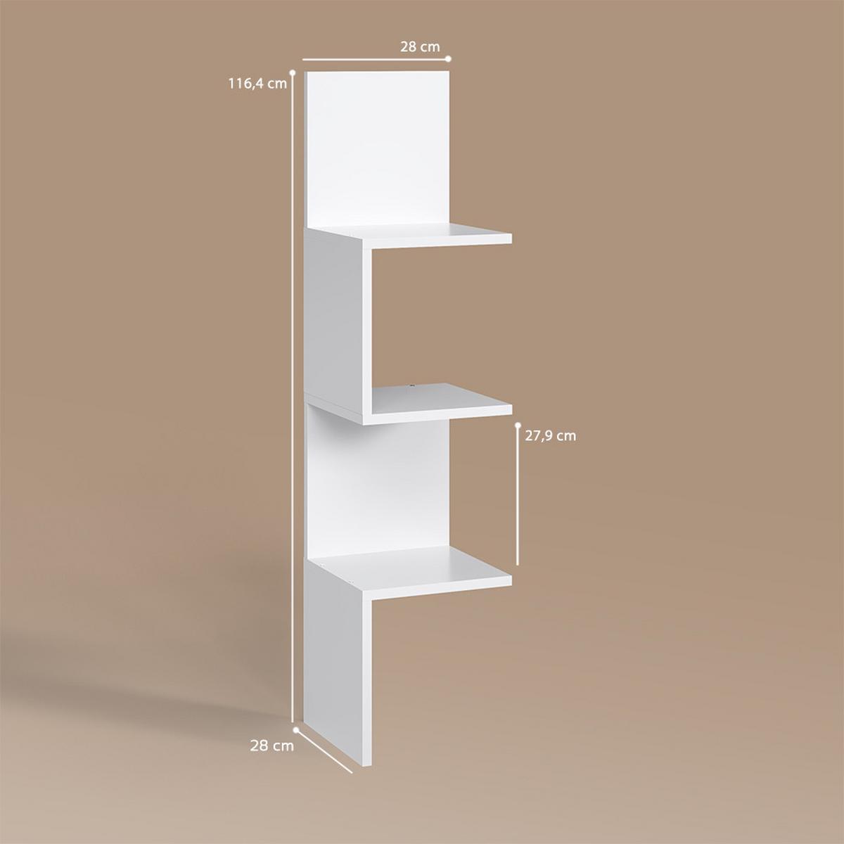 ECKREGAL Vesuvio Weiß 28 x 116.4 cm - Weiß, Holzwerkstoff (28/116.4/28cm) - Livinity®