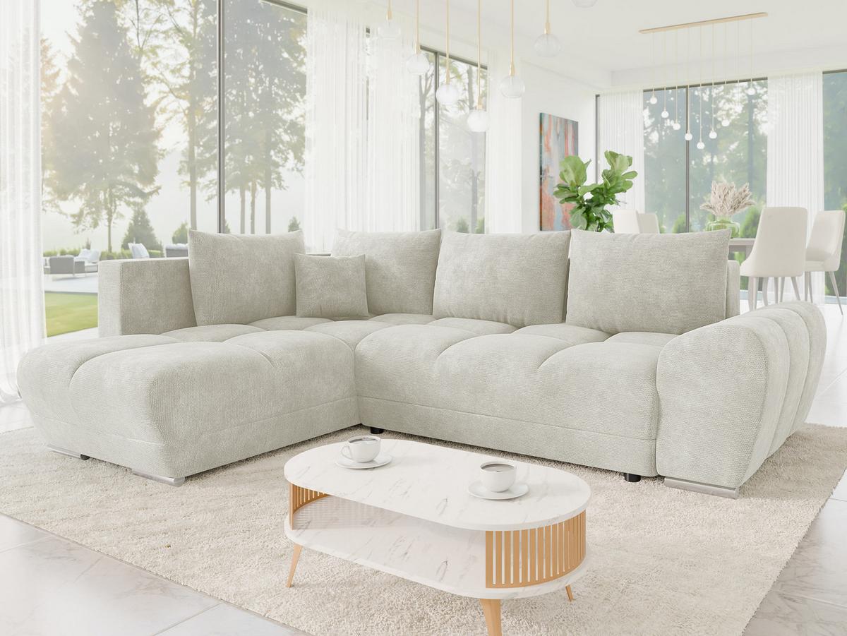 ECKSOFA Forest, Seite: Links - Sandfarben/Schwarz, Holz/Kunststoff (290/183cm) - MIRJAN24