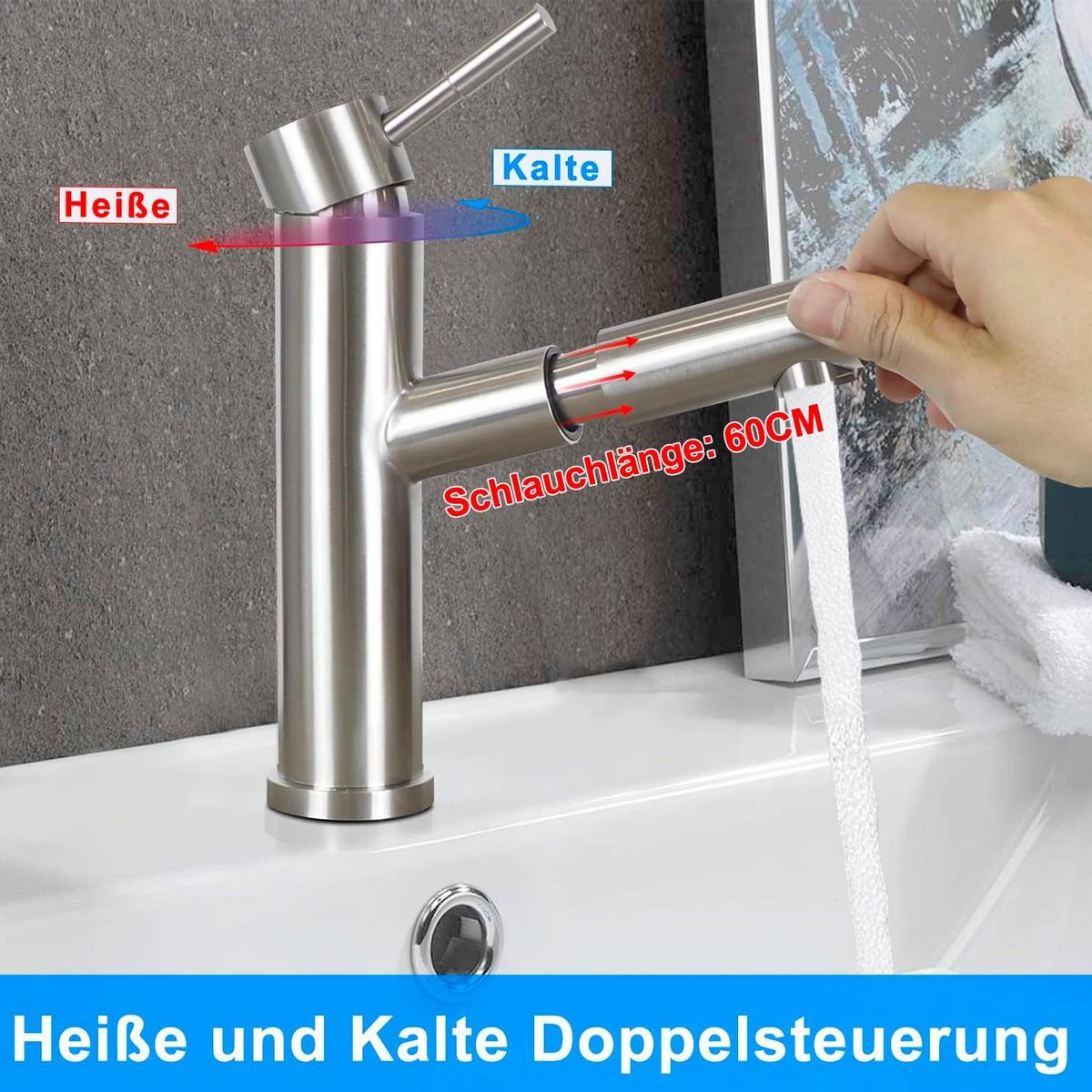 WASCHTISCHARMATUR LURLINE 16/5/21 cm - Silberfarben, Metall (5/21/16cm) - Nettlife