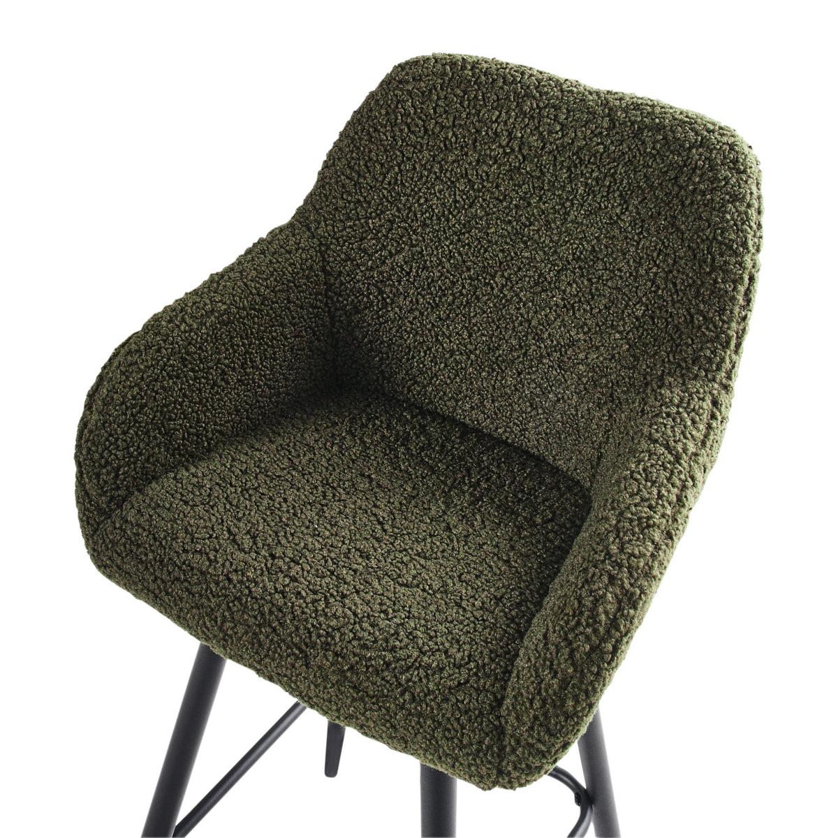 BARSTÜHLEN 2er-Set Dunkelgrün Casmalia - Dunkelgrün/Schwarz, Textil (50/103/54cm) - Beliani