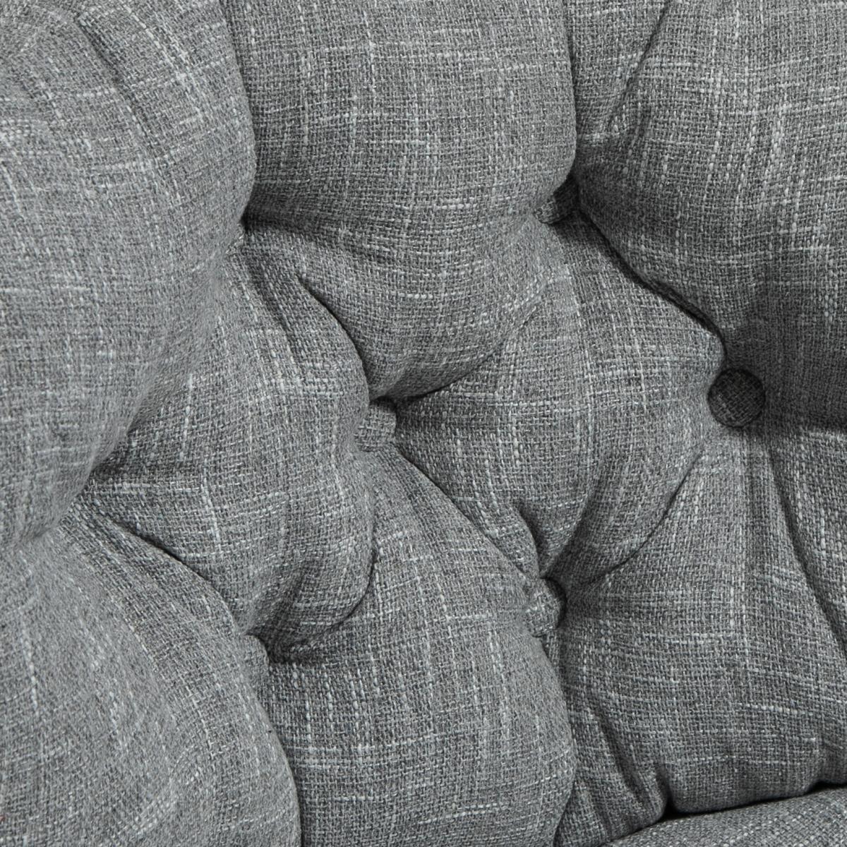 BÜROSTUHL, Gepolsterter Schreibtischstuhl, Leinenoptik, Grau - Silberfarben/Grau, Textil/Metall (65/94/65cm) - HOMCOM