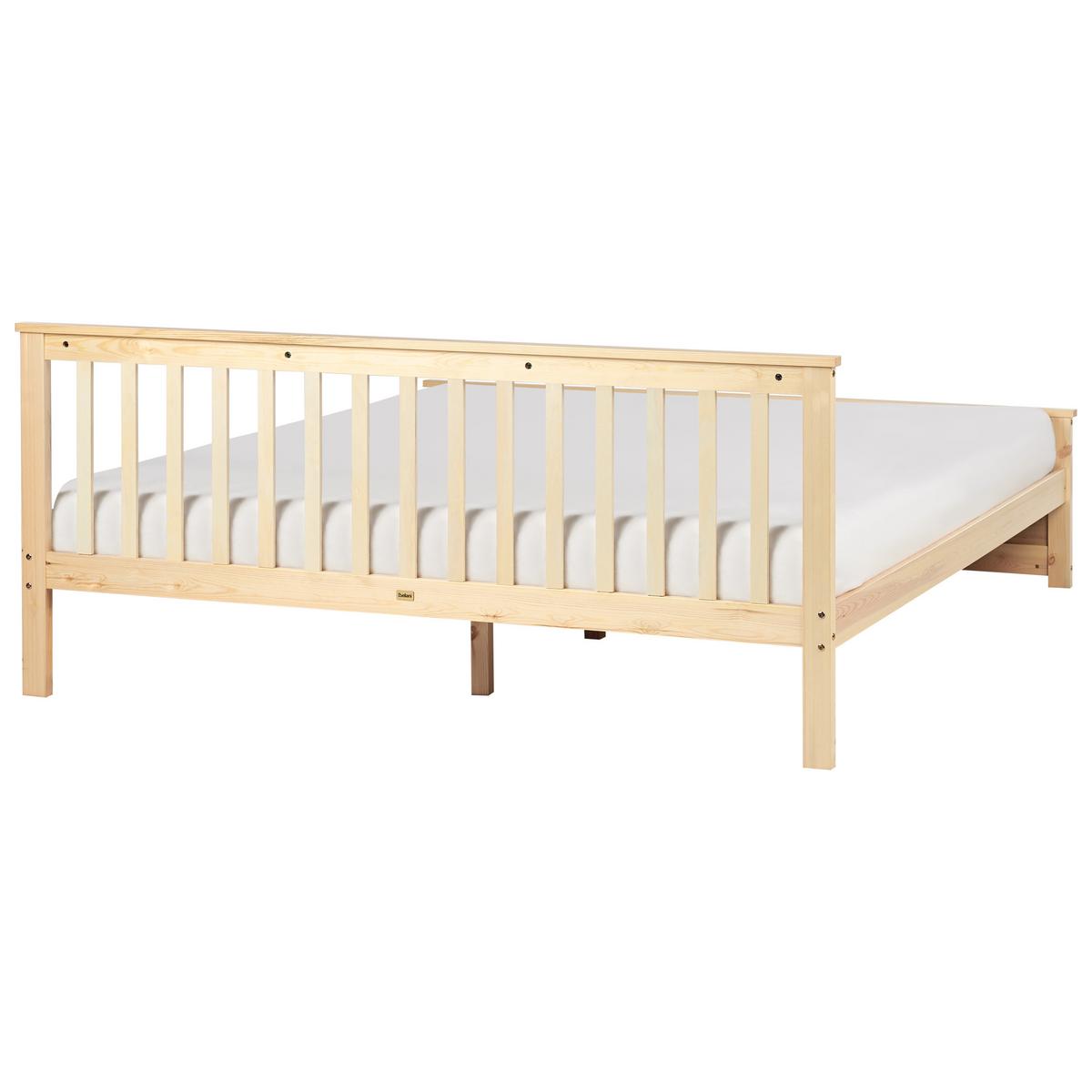 BETT mit Lattenrost 180x200 cm Heller Holzfarbton Olendon - Hellbraun, Holz (180/200cm) - Beliani