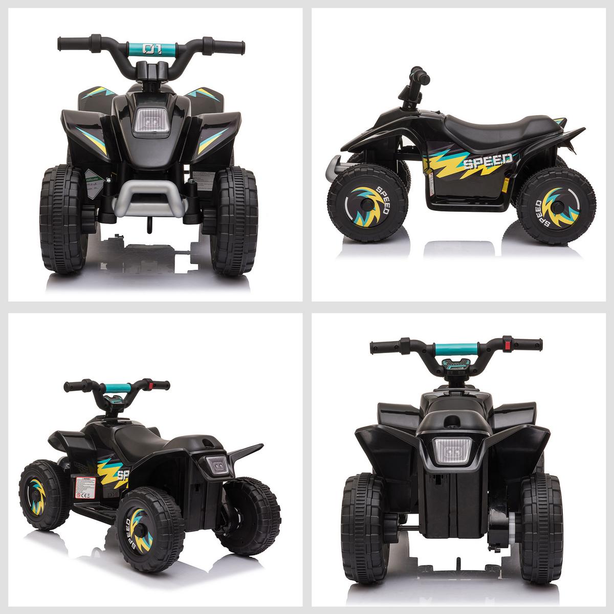 KINDER-ELEKTRO-QUAD Kunststoff Metall Schwarz - Schwarz, Kunststoff (72/40/45.5cm) - HOMCOM