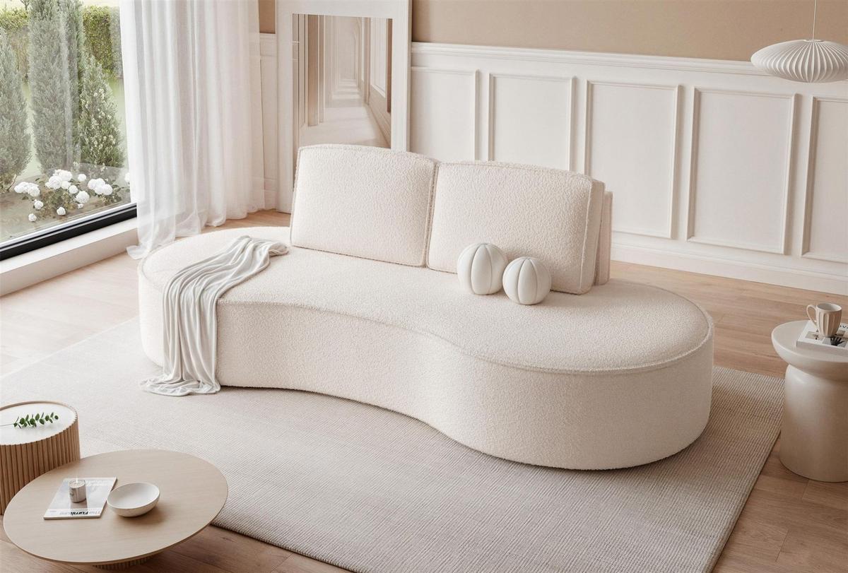 SOFA 3-sitzer Arlet In Stoff Abriamo - Creme, Holzwerkstoff/Textil (234/88/101cm) - Fun Möbel