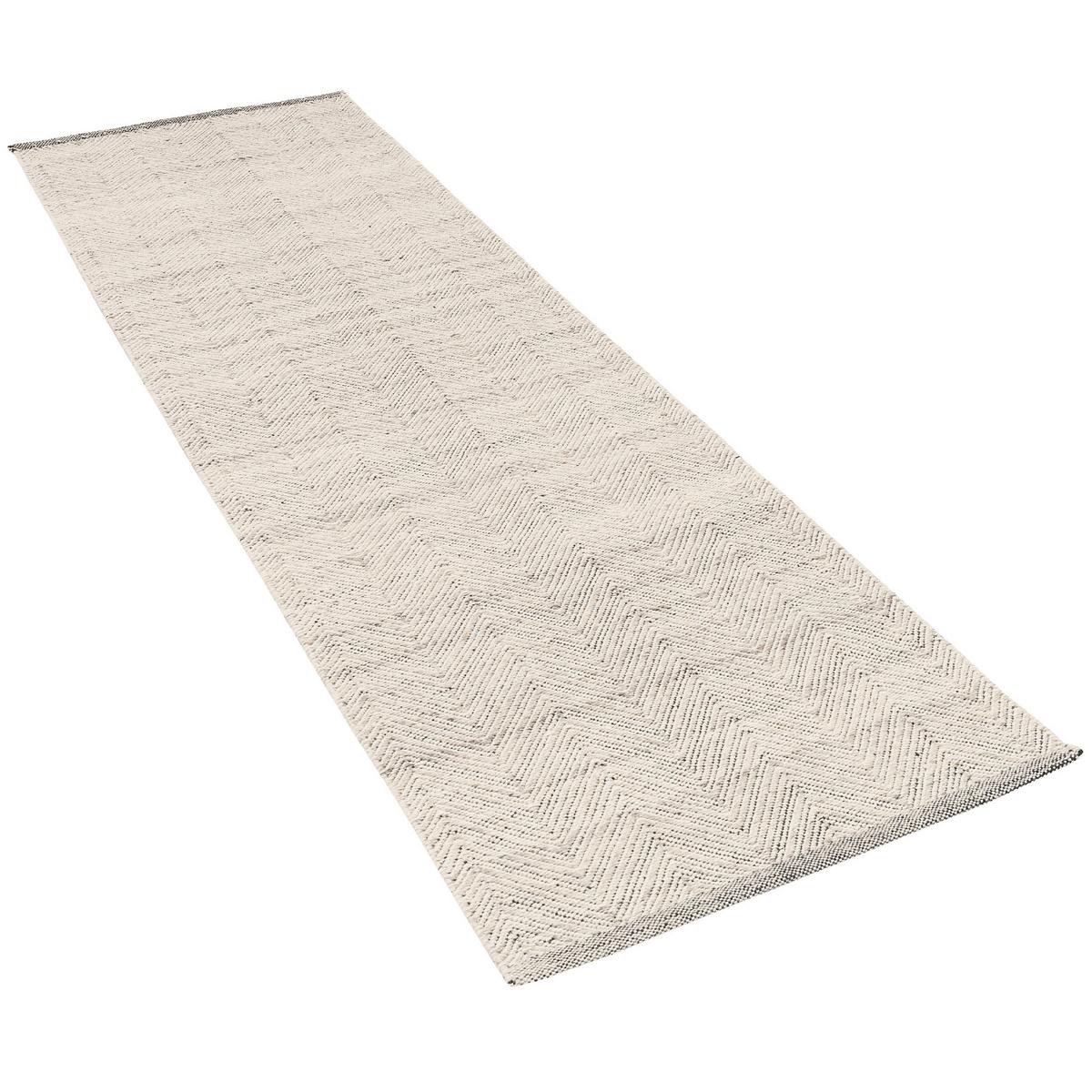 NATUR TEPPICH KELIM LÄUFER WOLLE LARA MELIERT - Grau, Textil (70/240cm) - Pergamon