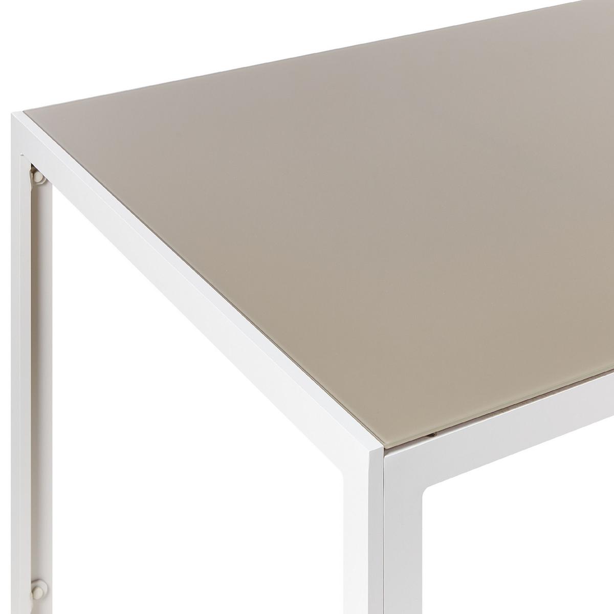GARTENTISCH Glas beige 160/90 cm Catania - Beige, Glas (91/160/71cm) - Beliani