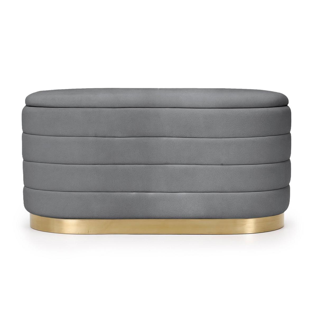 POLSTERBANK mi Stauraum Graphit - Grau, Textil (80/42/42cm) - RAUMHIRSCH FURNITURE