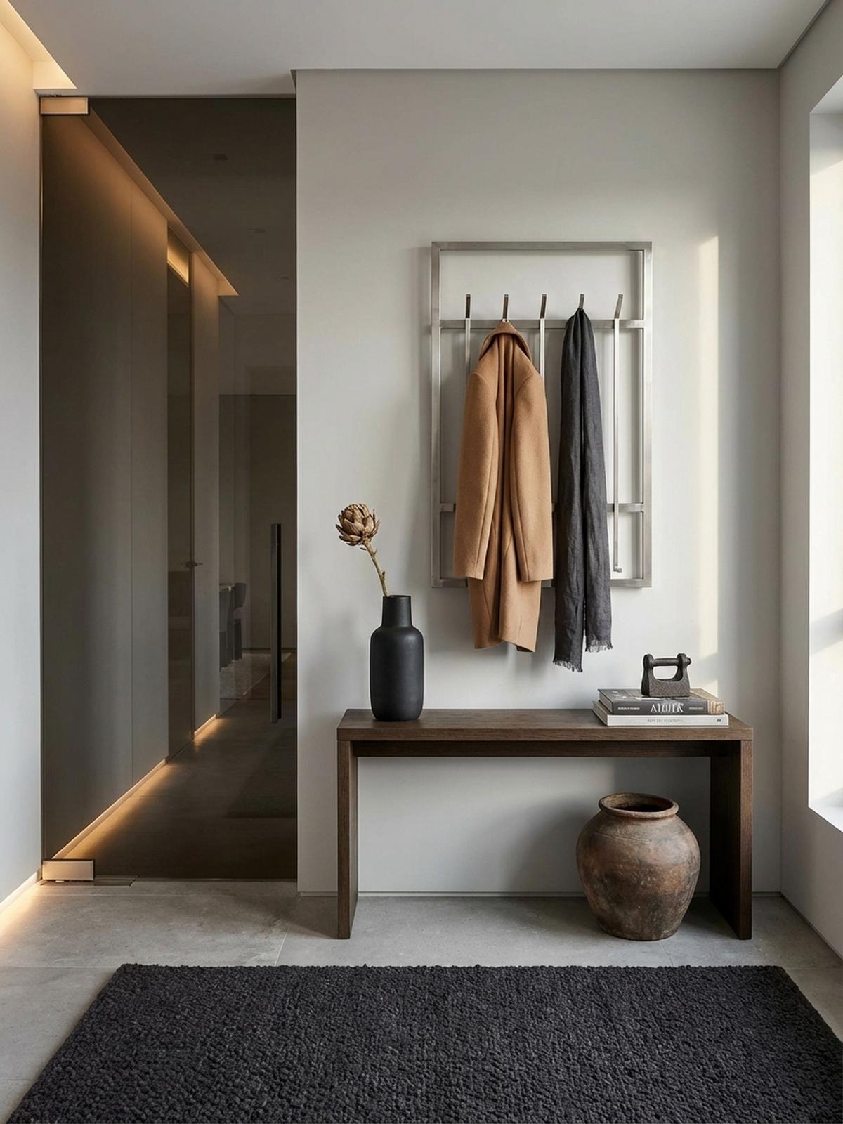 WANDGARDEROBE Metall Silber Modern 60x100x7,5 cm schlichtes Design - Silberfarben, Metall (60/100/8cm) - KADIMA DESIGN