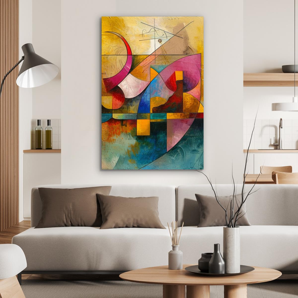 METALLBILD Kunst - Abstrakt - Modern 80x120 cm - Gelb, Metall (80/120cm) - MuchoWow