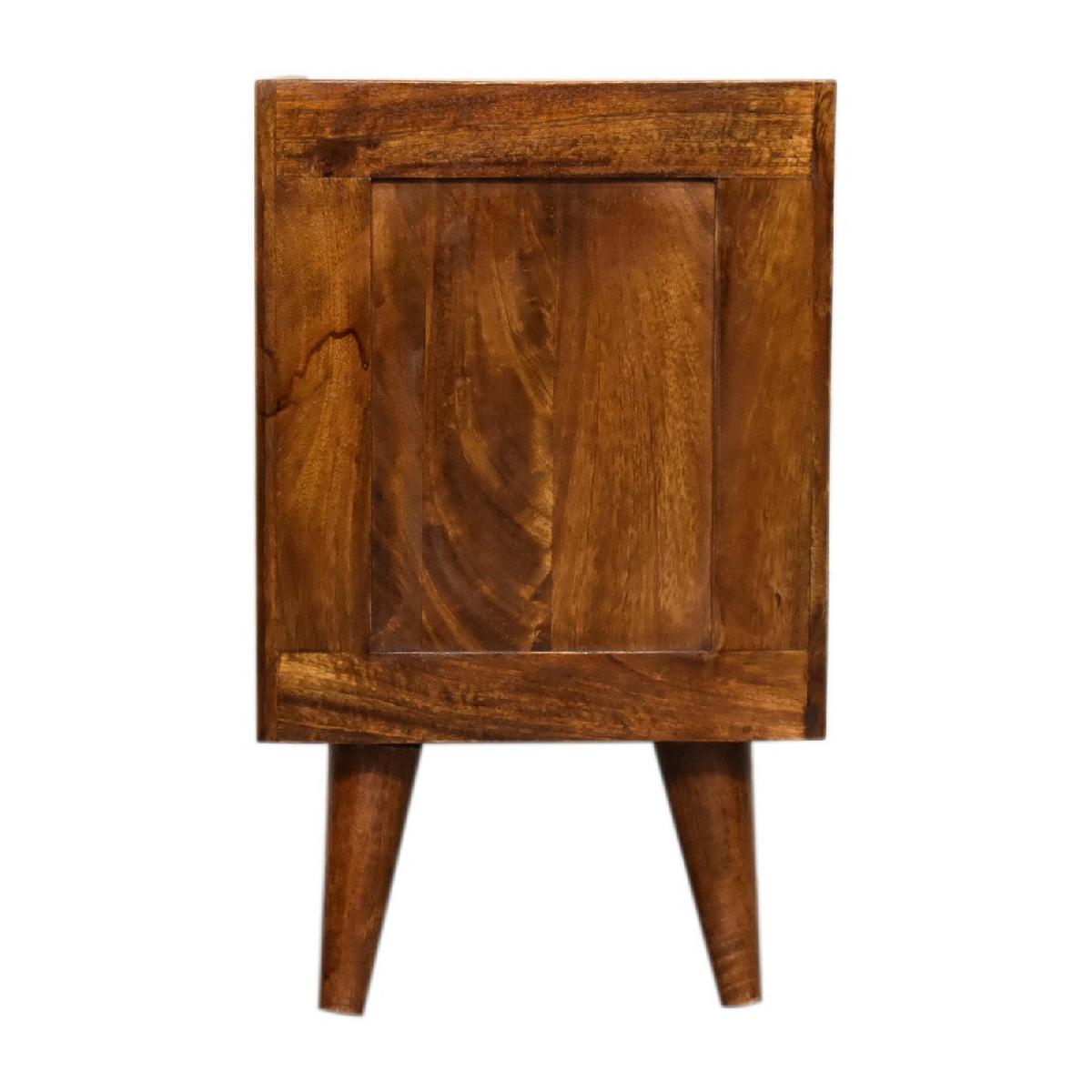 NACHTTISCH Mini Manila Gold mit 1 Schublade, 1 offenes Fach, Braun - Kastanienfarben/Messingfarben, Holz/Metall (30/50/30cm) - Artisan Furniture