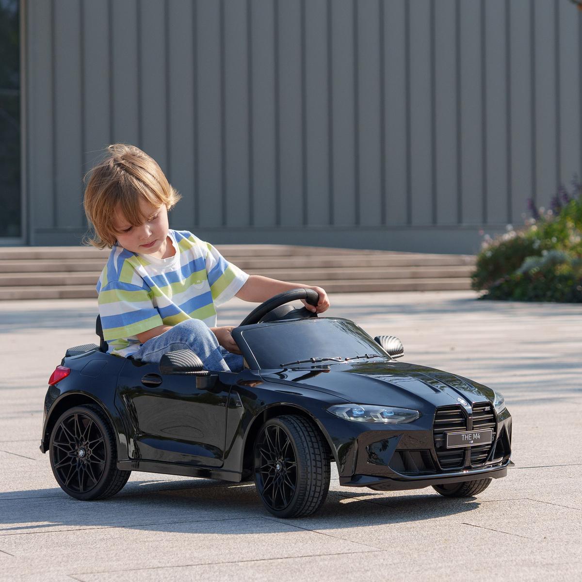 KINDER Elektroauto 12V Kinderfahrzeug mit 2,4G-Fernbedienung, 3-5 km/h, Schwarz - Schwarz, Metall (108/69.5/51cm) - AIYAPLAY