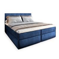 BOXBETT PELLIO 160x200 cm mit Matratze und Topper - Blau - Blau, Holz (160/200cm) - MASSENO