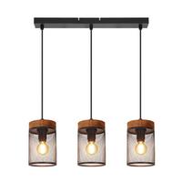 PENDELLEUCHTE Pyrex 46/10/150 cm - Schwarz/Braun, Holz/Metall (46/10/150cm) - ZMH