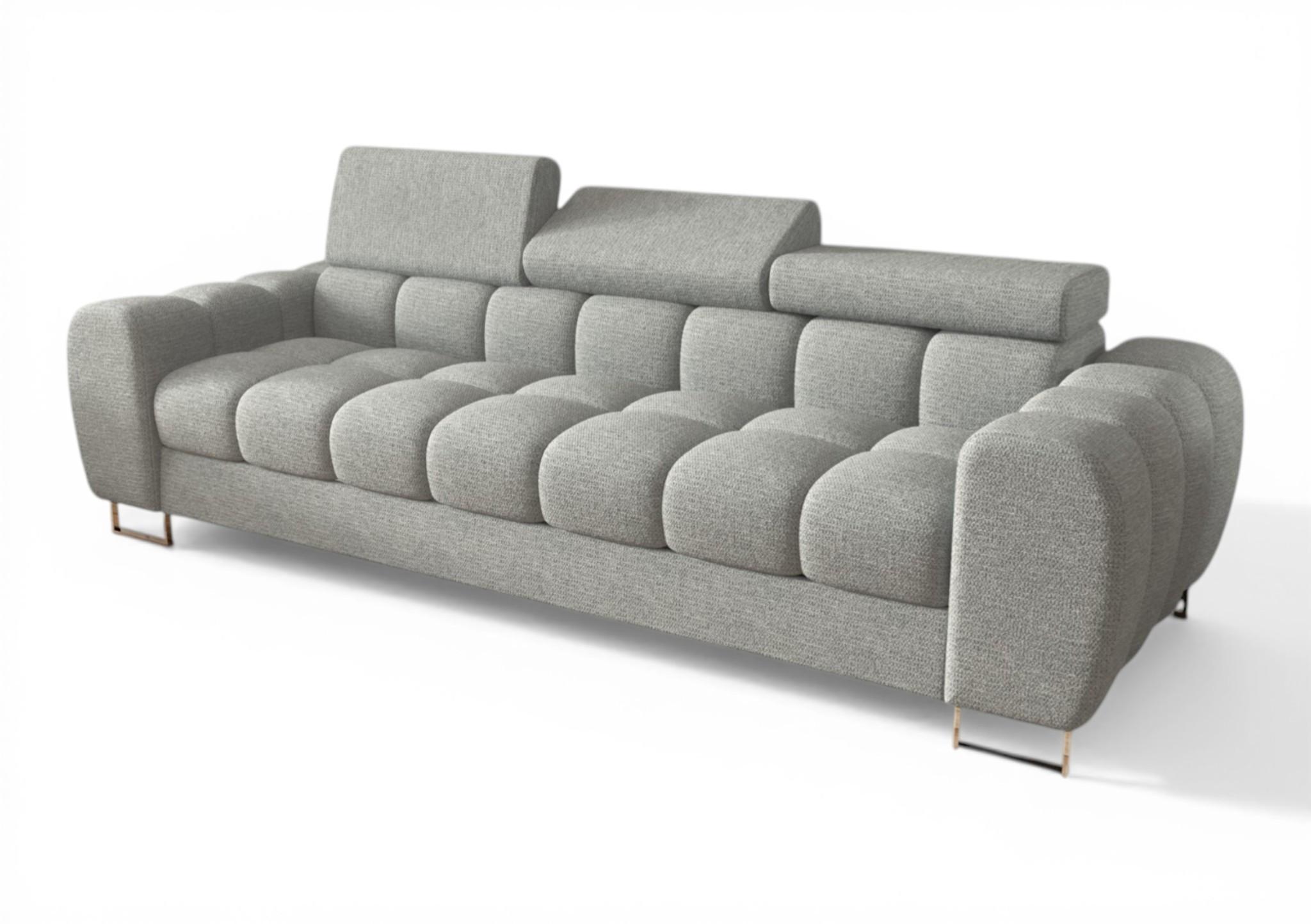 SOFA 3-sitzer Bastien In Stoff Aragon - Grau, Holzwerkstoff/Textil (265/95/97cm) - Fun Möbel