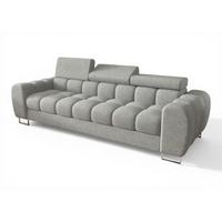SOFA 3-sitzer Bastien In Stoff Aragon - Grau, Holzwerkstoff/Textil (265/95/97cm) - Fun Möbel