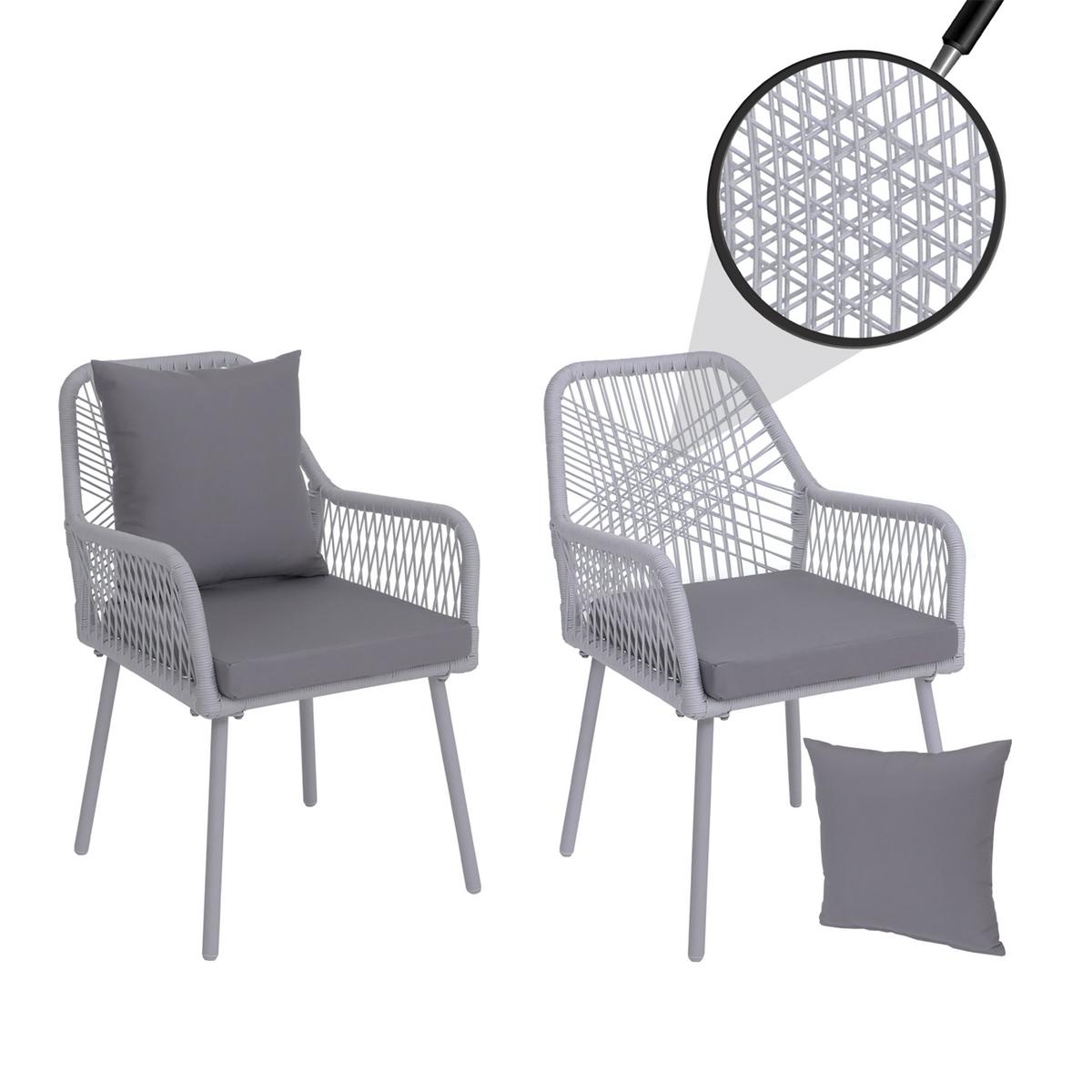 GARTENSTUHL Hellgrau - Hellgrau, Textil (54/81/62cm) - MCW