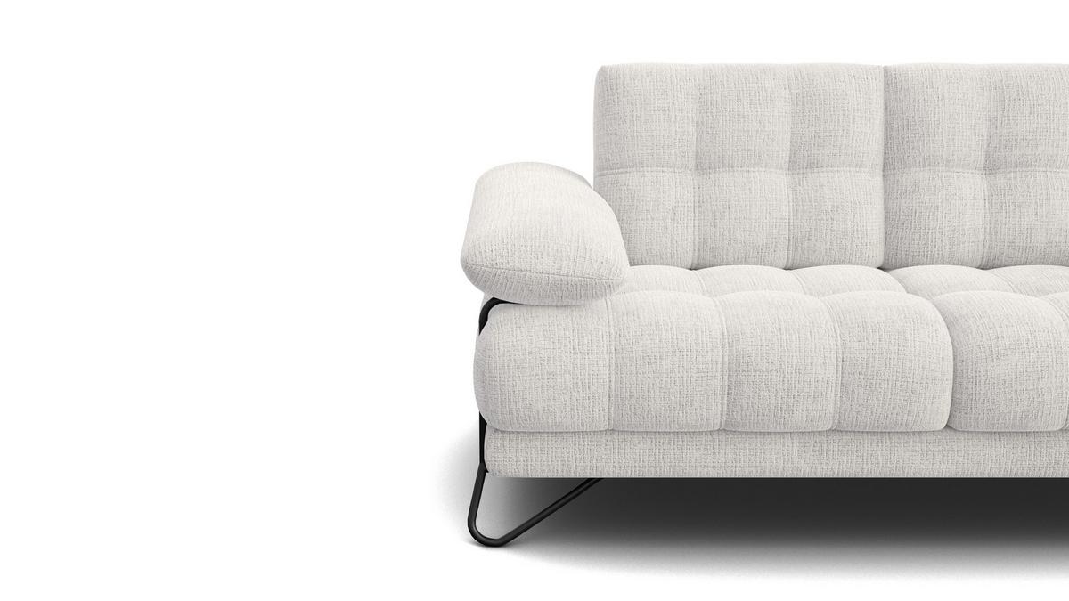 SOFA BUBBARA 2-Sitzer, creme - Creme/Schwarz, Holz/Textil (185/87/96cm) - Wozimo