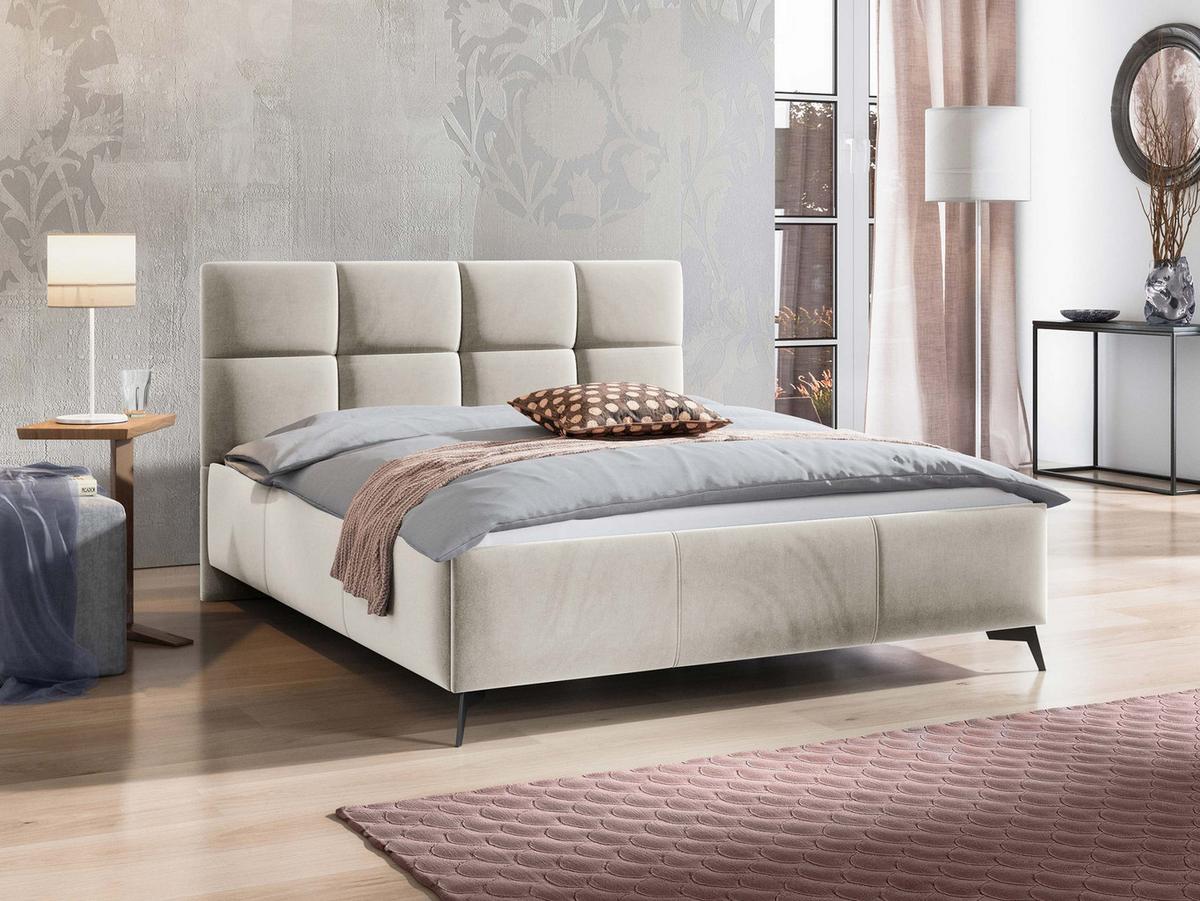 POLSTERBETT Genua - Beige/Schwarz, Holz/Holzwerkstoff (160/200cm) - MIRJAN24