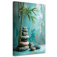 LEINWANDBILD Zen und Orientalisch 60x90cm - Türkis, Textil (60/90cm) - Feeby