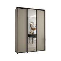 SCHWEBETÜRENSCHRANK 235,2/170/60 3-türig - Kaschmir/Schwarz, Holz/Metall (170/235.2/60cm) - MÖBEL KRYSPOL