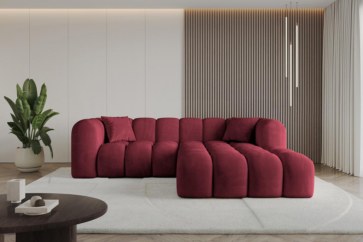ECKSOFA Ottomane Rechts OLEA-L1 - 231x173x74 cm Bordeaux - Bordeaux/Schwarz, Holzwerkstoff/Kunststoff (231/173cm) - ALTDECOR