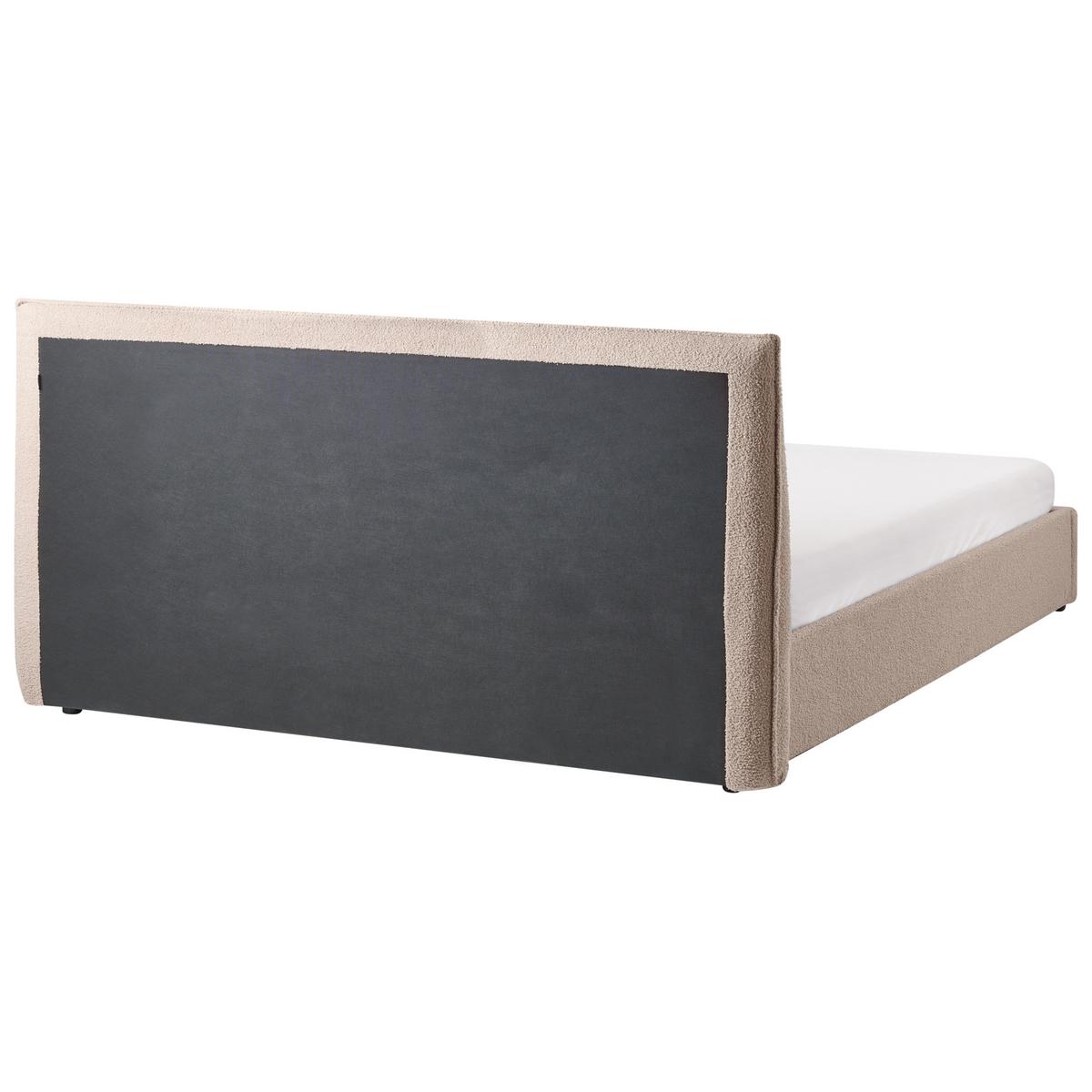 BETT mit Stauraum 180/200 cm Bouclé Taupe Lavaur - Taupe, Textil (180/200cm) - Beliani