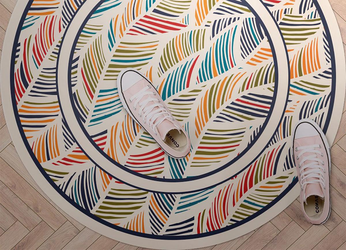 VINYL TEPPICH Ø50 cm Konturblätter - Multicolor, Kunststoff (50/50cm) - TULUP