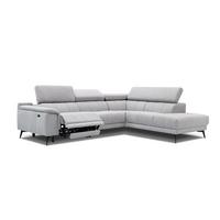ECKSOFA FIERO 5-Sitzer mit 1 Relaxfunktion, hellgrau - Hellgrau, Holzwerkstoff/Textil (290/228cm) - Wozimo