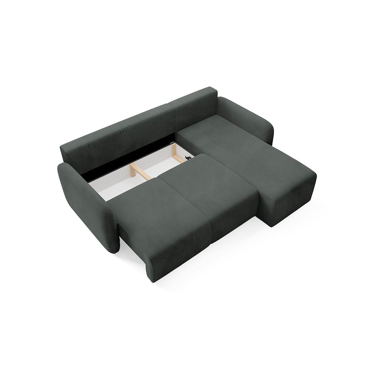 ECKSOFA Dora 3 Sitzplätze Dunkelgrau - Grau, Holz (245/185cm) - Petits-meubles
