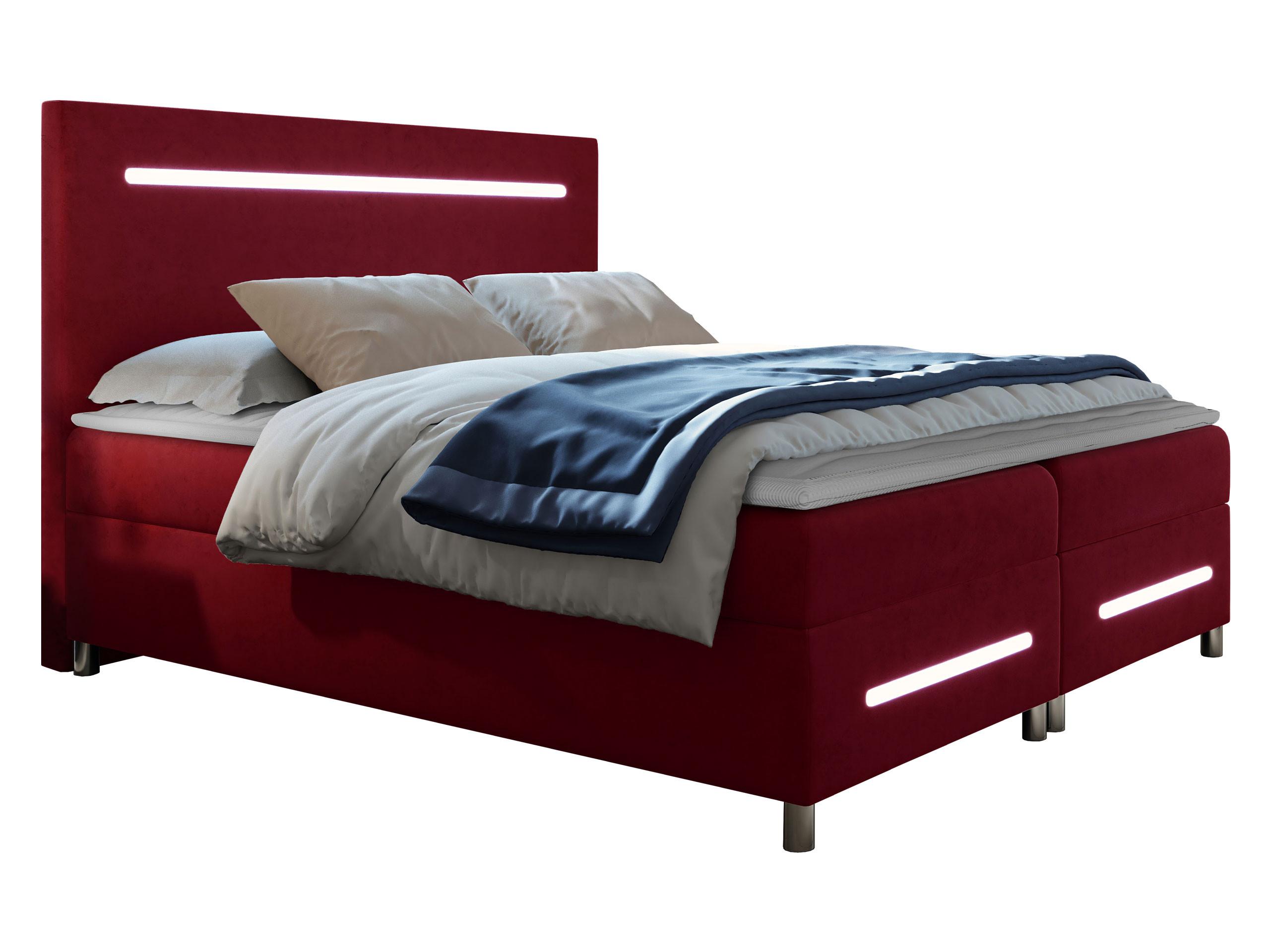 BOXBETT Enter LED - H3 - Rot, Holz (180/200cm) - MIRJAN24