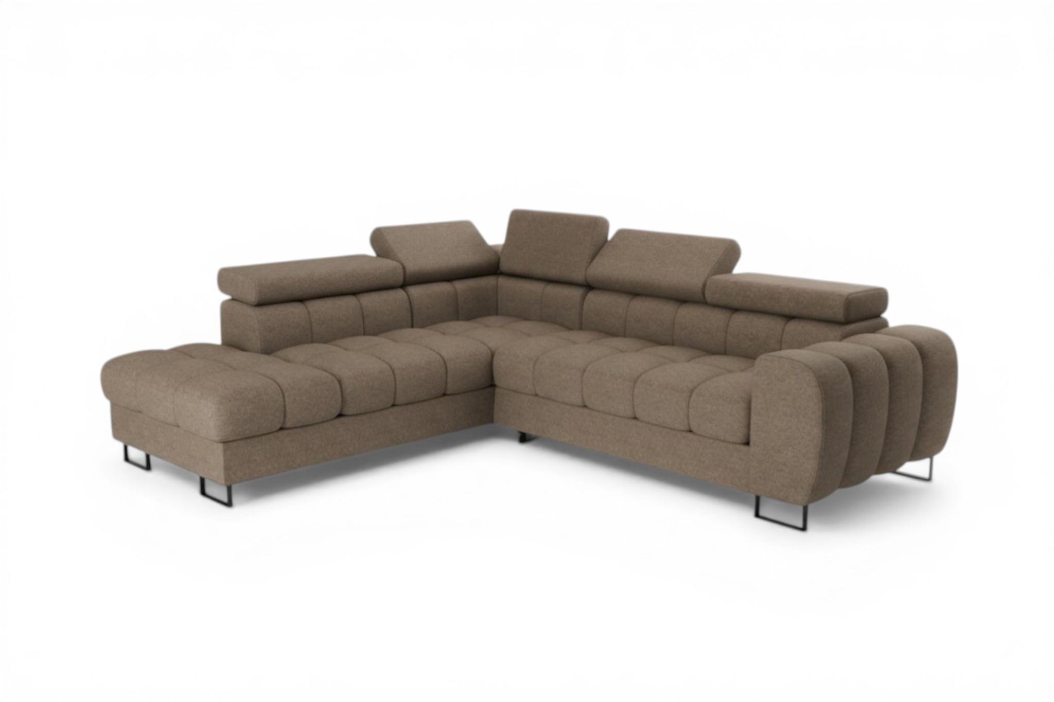 ECKSOFA Bastien Max Mit Schlaffunktion - Braun, Holzwerkstoff/Textil (225/260cm) - Fun Möbel