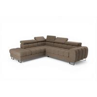 ECKSOFA Bastien Max Mit Schlaffunktion - Braun, Holzwerkstoff/Textil (225/260cm) - Fun Möbel
