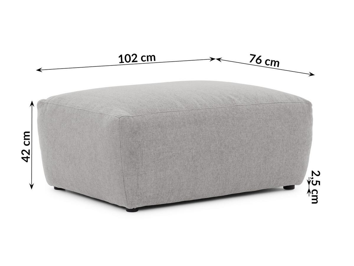 HOCKER Lennon aus Hellgrau Strukturstoff mit vielseitiger Nutzung - Hellgrau/Schwarz, Holz/Kunststoff (102/42/76cm) - S-Style