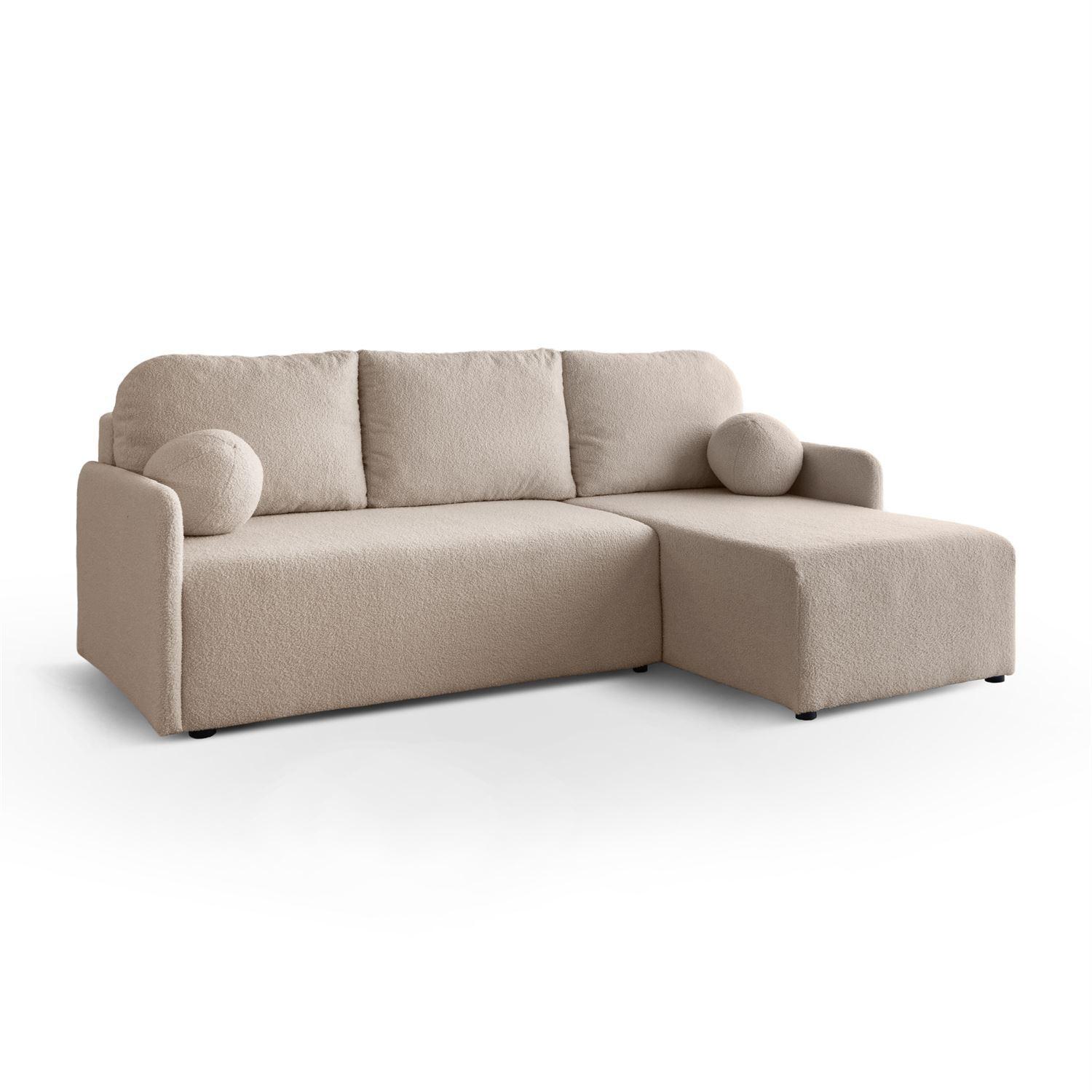 ECKSOFA CUDDLE mit Schlaffunktion und Bettkasten, Quelle 05 - Beige, Textil (213/145cm) - Lookway