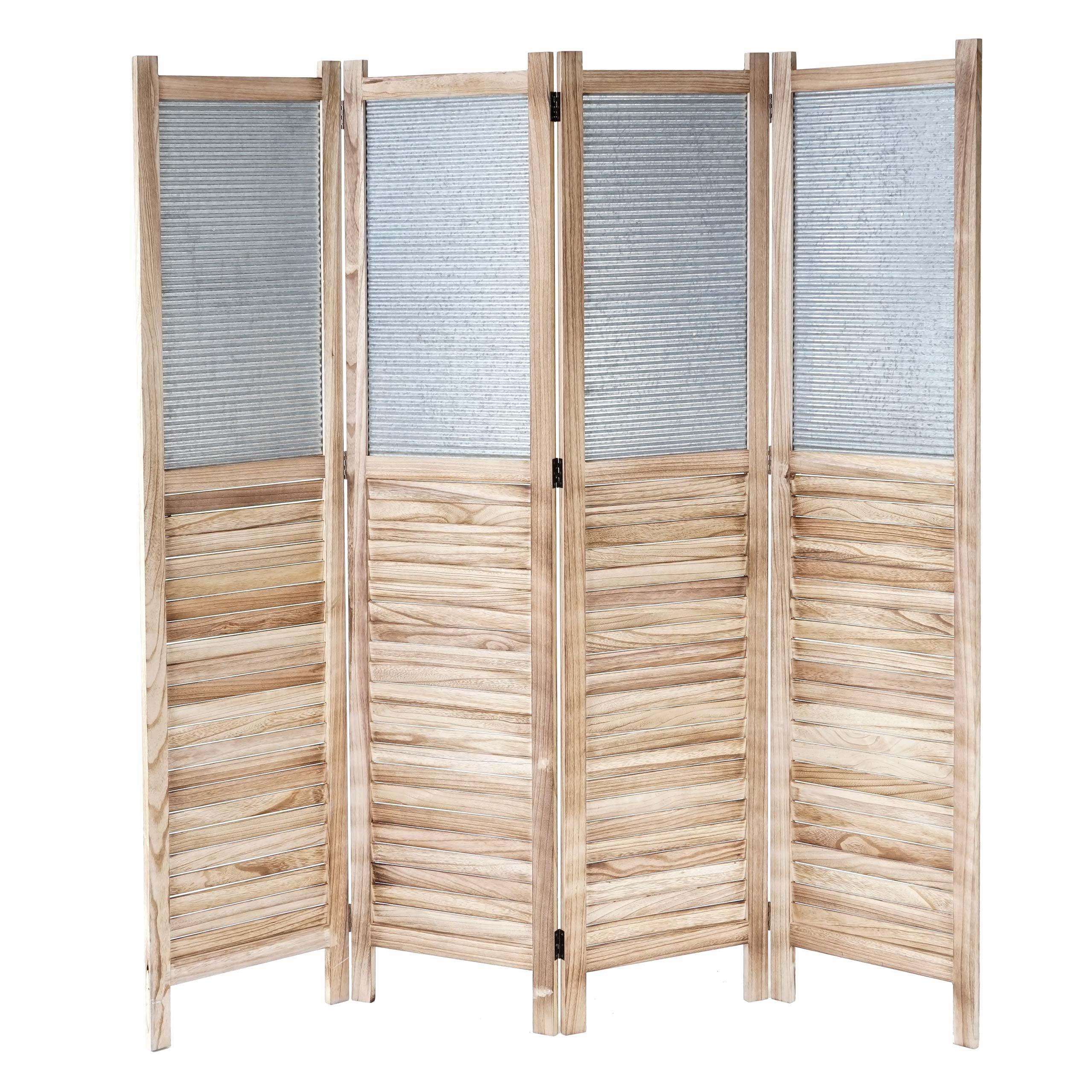 PARAVENT Braun, Grau - Braun/Grau, Holz (160/170/2cm) - MCW