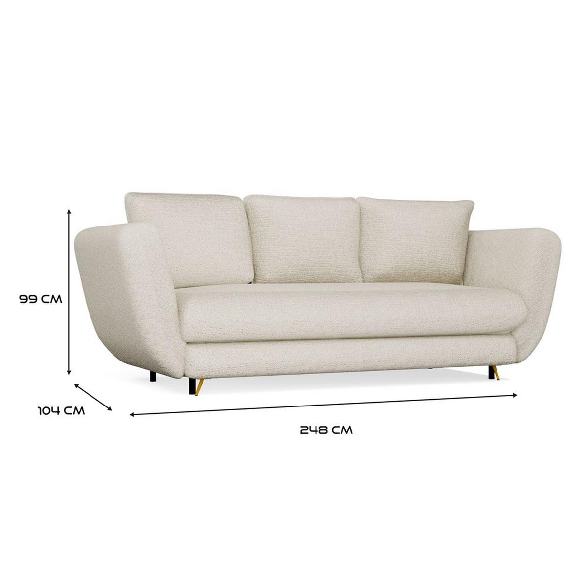 SOFA Beige, Gold 248/99/104 - Beige, Holzwerkstoff (248/99/104cm) - RAUMHIRSCH FURNITURE