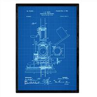 POSTER Kinetoscopio Patent 2 A3 Rahmenlos - Blau, Papier (29.7/5/42cm) - Nacnic
