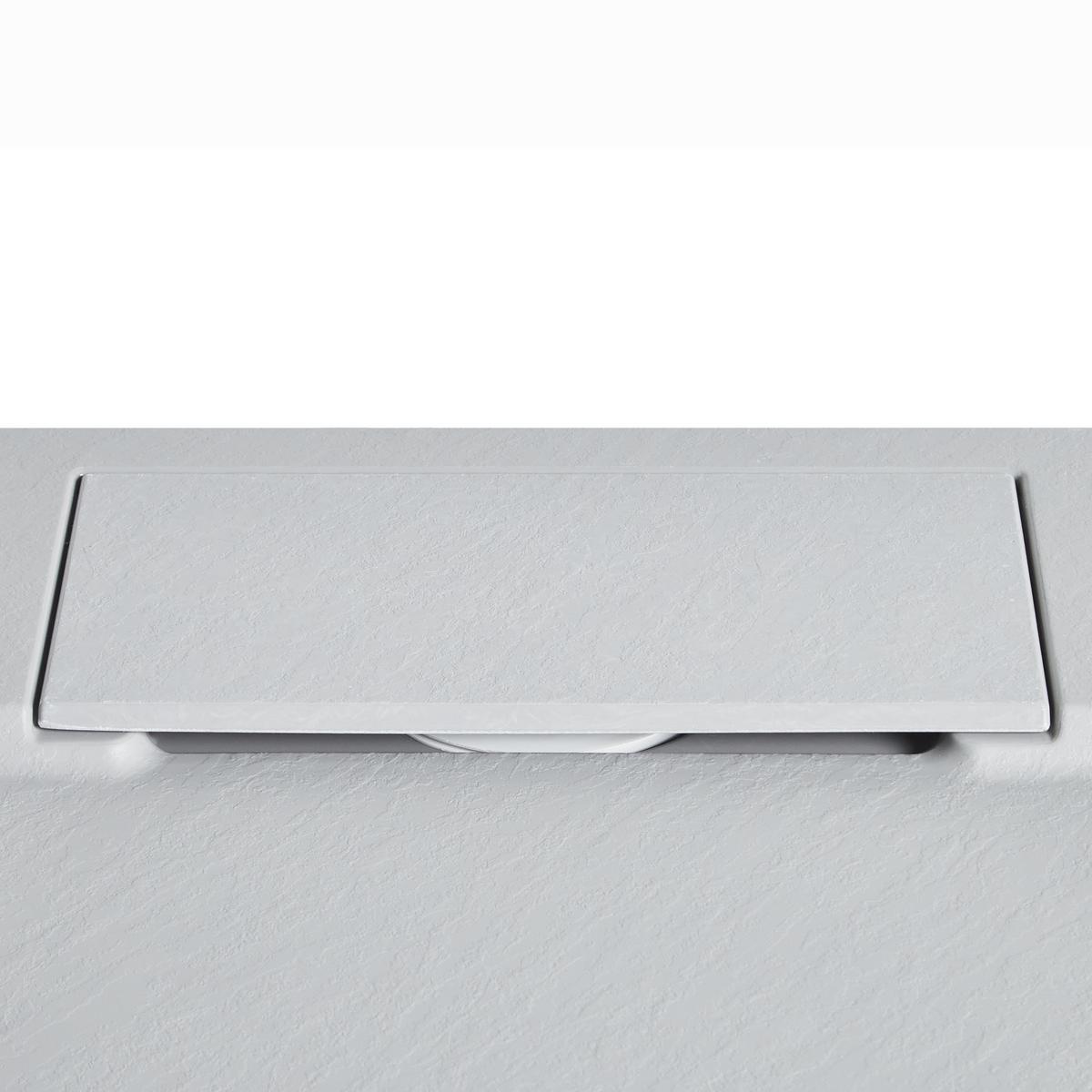 DUSCHWANNE 80/100/3 cm Grau Azzurro - Dunkelgrau/Grau, Kunststoff (100/3/80cm) - Beliani