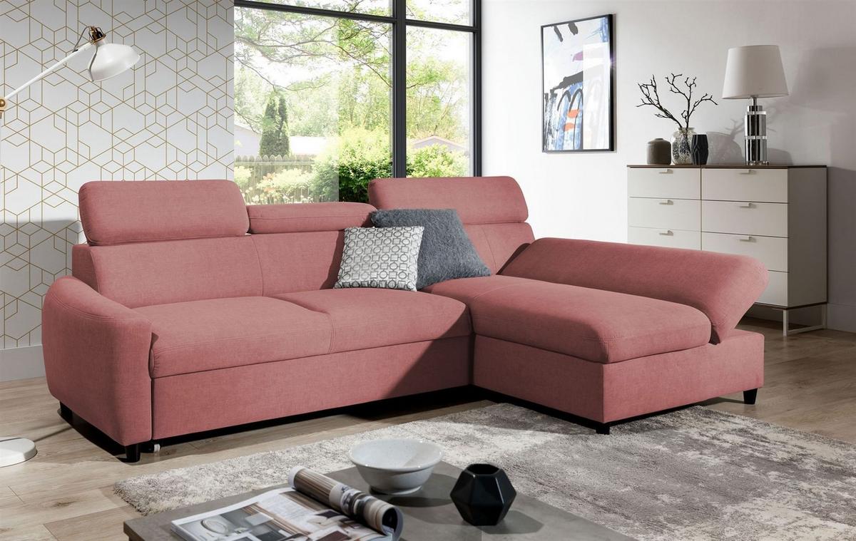 ECKSOFA Schlafsofa Anton Xs In Esito - Rosa, Holzwerkstoff/Textil (170/260cm) - Fun Möbel