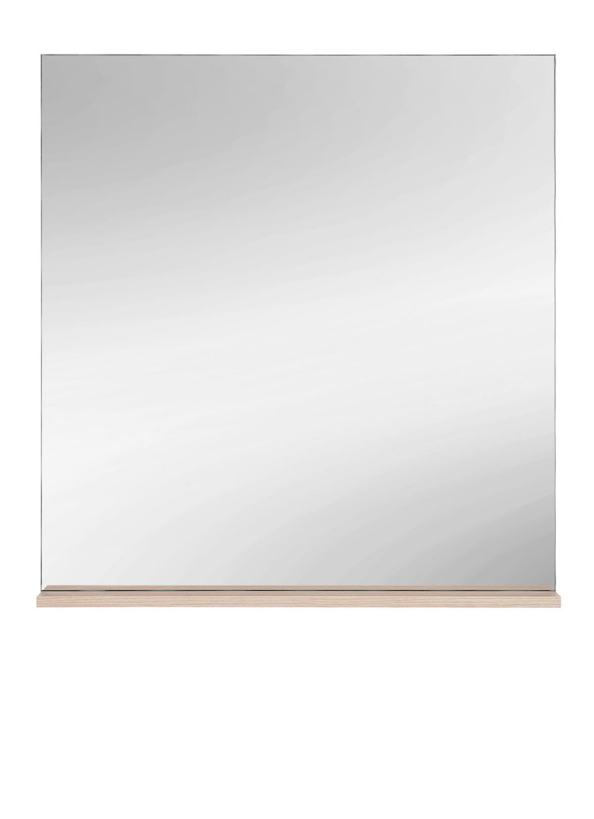 WANDSPIEGEL Eiche mit Ablage Garderobenspiegel 75 x 80 cm - Eichefarben, Glas/Holzwerkstoff (75/80/10cm) - Furn.Design
